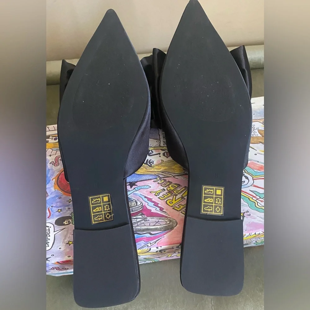 NWB Jeffrey Campbell Sit Pretty Satin Flats - Picture 3 of 4
